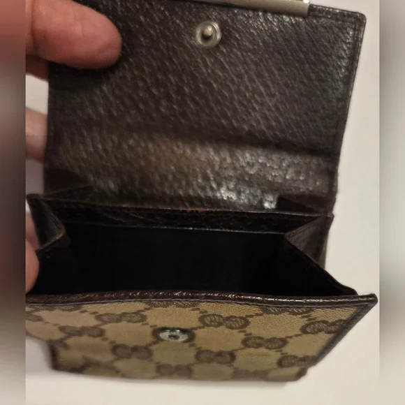 GUCCI GG MONOGRAM  PREOWNED WALLET, DARK BROWN - Picture 11 of 14